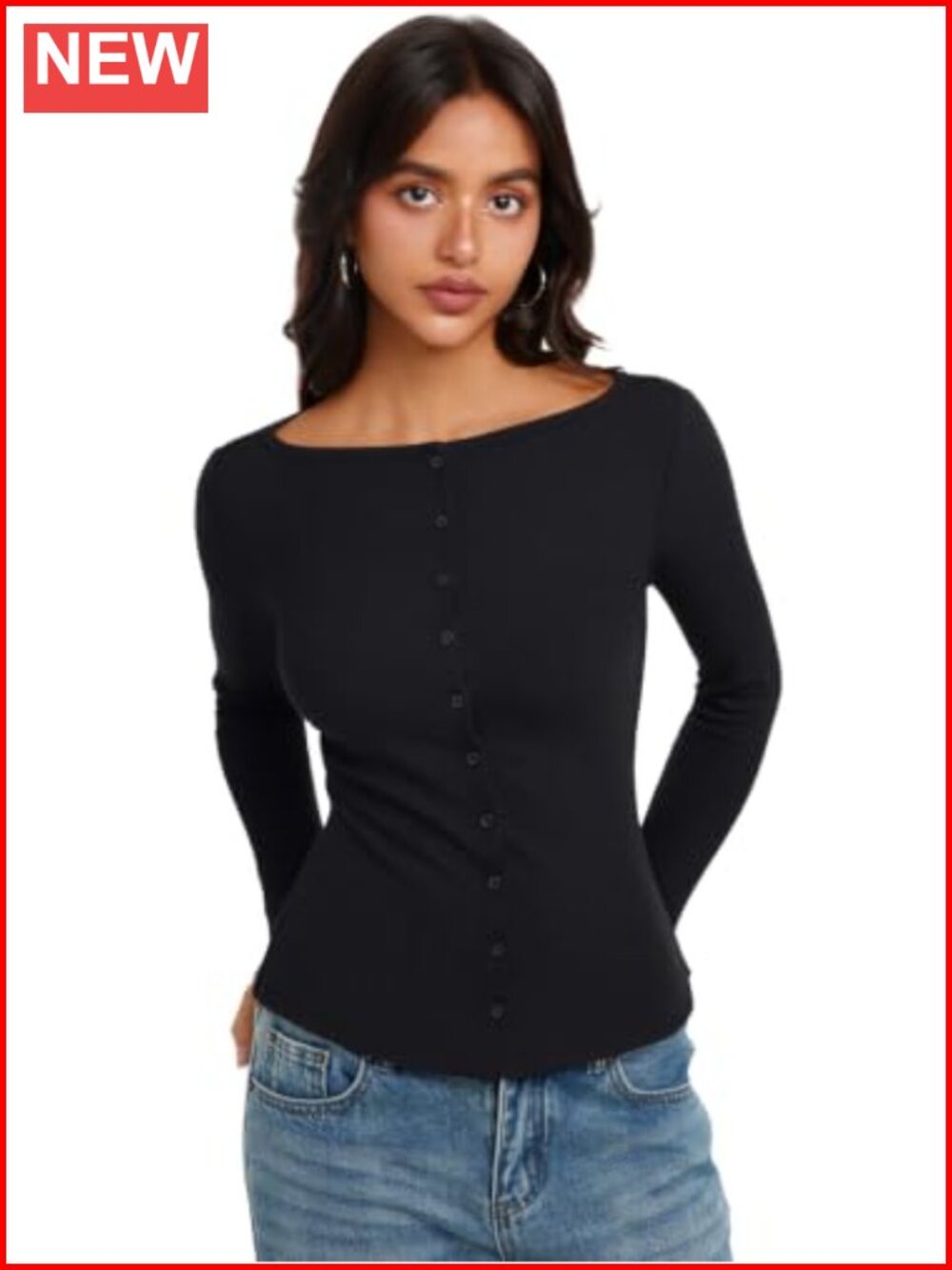 REORIA Lightweight Cropped Ribbed Knit Cardigan Button Top Slim Fit - Picture 4 of 6